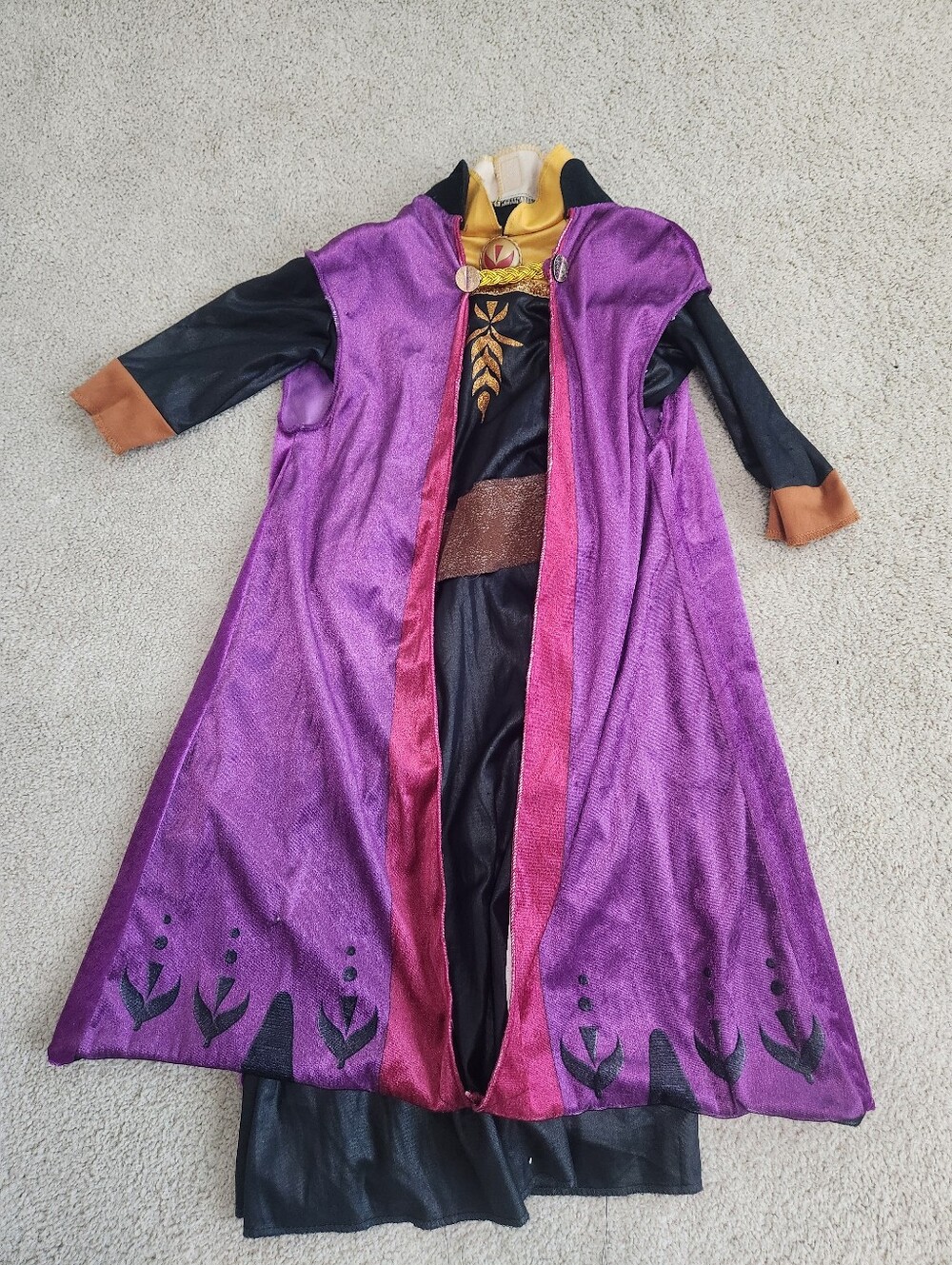 Frozen 2 Anna Kid's Size 4-6 Halloween Dress Up Costume & Wig